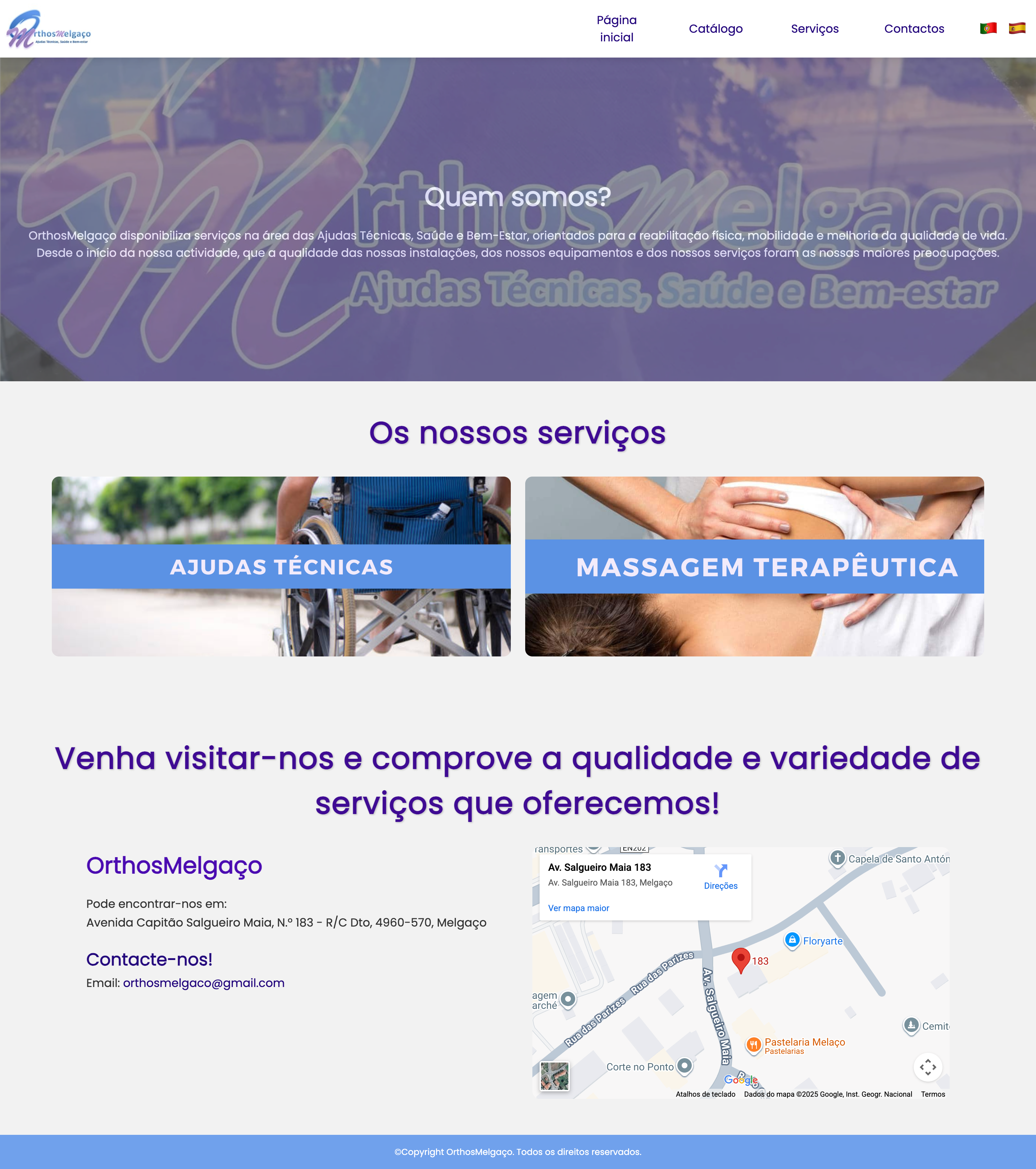 Exemplo de site para loja