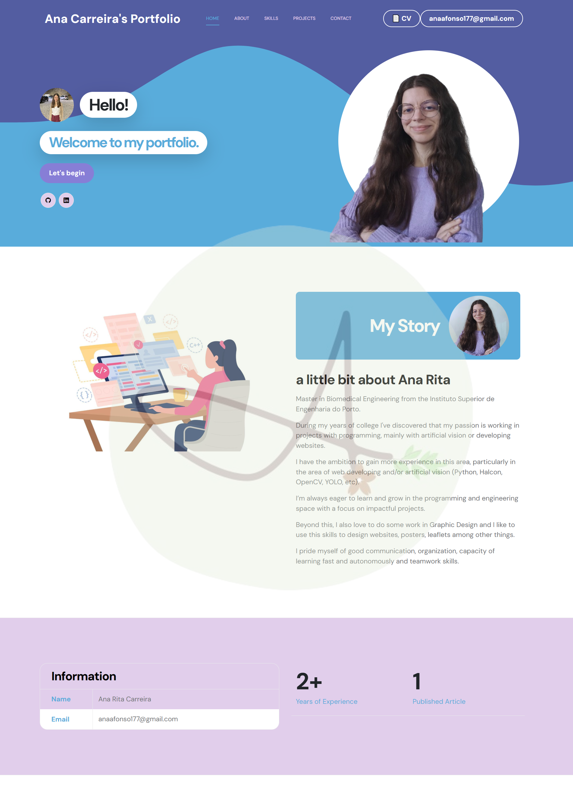 Exemplo de site portfólio